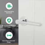 Tapera Polished Chrome Lever on Rose Door Handle Kit - 64mm Latch - tradefit - 2