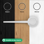 Tapera Polished Chrome Lever on Rose Door Handle Kit - Medium Duty FD30/60 - 80mm Euro Sashlock and Thumbturn Cylinder - Keyed to Differ - tradefit - 7