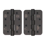 Black Fire Door Hinges - 4 Inch/102mm - Grade 13 Steel Ball Bearing - Pack 2 - Radius - tradefit - 1