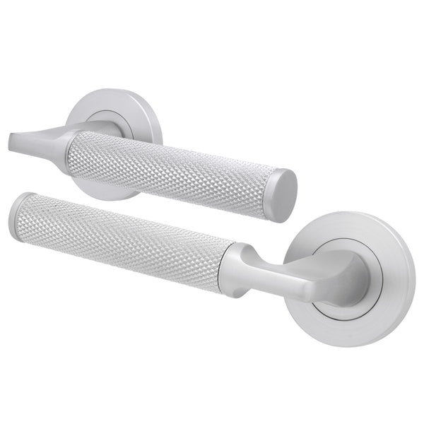 Mode - Grip Fire Door Handle on Rose - Satin Chrome - FD30/60 - tradefit - Featured Image