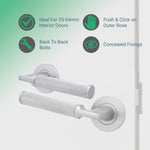 Mode - Grip Satin Chrome Lever on Rose Door Handle Pack - Euro Lock & Thumbturn Cylinder - tradefit - 2