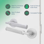 Mode - Grip Satin Chrome Lever on Rose Fire Door Handle Pack - Latch - FD30/60 - tradefit - 2
