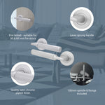 Mode - Grip Fire Door Handle on Rose - Satin Chrome - FD30/60 - tradefit - 3