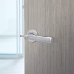 Mode - Grip Fire Door Handle on Rose - Satin Chrome - FD30/60 - tradefit - 5