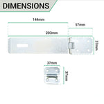 Safety Pattern Hasp & Staple - 6 inch - Zinc - tradefit - 4