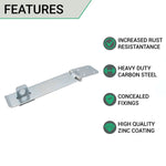 Safety Pattern Hasp & Staple - 6 inch - Zinc - tradefit - 3