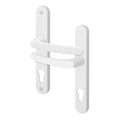 White UPVC Door Handles - 92mm PZ Centres - 210 mm Fixing Centres - 242 x 34mm
