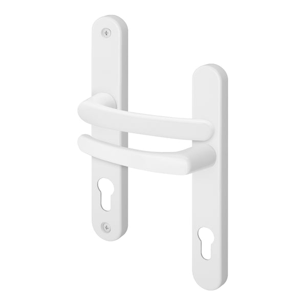 White UPVC Door Handles - 92mm PZ Centres - 210 mm Fixing Centres - 242 x 34mm - tradefit - Featured Image