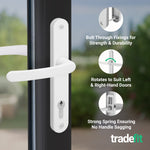 White UPVC Door Handles - 92mm PZ Centres - 210 mm Fixing Centres - 242 x 34mm - tradefit - 4