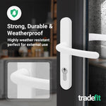 White UPVC Door Handles - 92mm PZ Centres - 210 mm Fixing Centres - 242 x 34mm - tradefit - 5