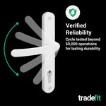 White UPVC Door Handles - 92mm PZ Centres - 210 mm Fixing Centres - 242 x 34mm - tradefit - 7