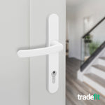 White UPVC Door Handles - 92mm PZ Centres - 210 mm Fixing Centres - 242 x 34mm - tradefit - 6