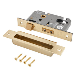 Euro Profile Sashlock Case - 65mm Case 44mm Backset - Polished Brass - tradefit