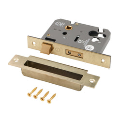 Euro Profile Sashlock Case - 76mm Case 57mm Backset - Polished Brass - tradefit