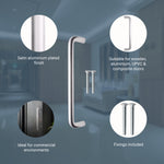 Bolt Fix Pull Handle - 300mm x 19mm - Satin Aluminium - tradefit - 3