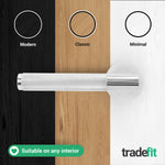 Dumont Polished Chrome Lever on Rose Door Handle Kit - Medium Duty FD30/60 - 80mm Euro Sashlock and Double Cylinder - Master Keyed - tradefit - 7