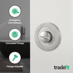 Olbia Satin Nickel Bathroom Turn & Release - tradefit - 3