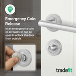 Olbia Satin Nickel Bathroom Turn & Release - tradefit - 6
