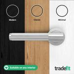 Aurora Polished Chrome Lever on Rose Door Handle Kit - Medium Duty FD30/60 - 76mm Latch - tradefit - 7
