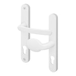 White UPVC Lever Pad Door Handles - 92mm PZ Centres External/ 62mm PZ Internal - 212mm Fixing Centres - tradefit - 1