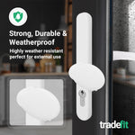 White UPVC Lever Pad Door Handles - 62mm PZ Centres External/ 92mm PZ Internal - 212mm Fixing Centres - tradefit - 5