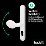 White UPVC Lever Pad Door Handles - 62mm PZ Centres External/ 92mm PZ Internal - 212mm Fixing Centres - tradefit - 7