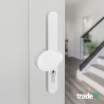 White UPVC Lever Pad Door Handles - 62mm PZ Centres External/ 92mm PZ Internal - 212mm Fixing Centres - tradefit - 6