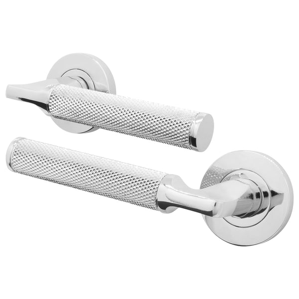 Mode - Grip Fire Door Handle on Rose - Polished Chrome - FD30/60 - tradefit - Featured Image