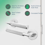 Mode - Grip Polished Chrome Lever on Rose Door Handle Pack - Euro Lock & Thumbturn Cylinder - tradefit - 2