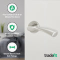 Nola Satin Nickel Door Handles - Fire Rated FD30/60 - Lever on Rose