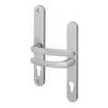 Silver UPVC Door Handles - 68mm PZ Centres - 215mm Fixing Centres - 246 x 32mm