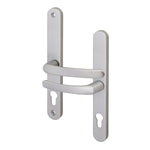 Silver UPVC Door Handles - 68mm PZ Centres - 215mm Fixing Centres - 246 x 32mm - tradefit - 1