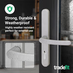 Silver UPVC Door Handles - 68mm PZ Centres - 215mm Fixing Centres - 246 x 32mm - tradefit - 5