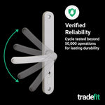 Silver UPVC Door Handles - 68mm PZ Centres - 215mm Fixing Centres - 246 x 32mm - tradefit - 7