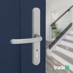 Silver UPVC Door Handles - 68mm PZ Centres - 215mm Fixing Centres - 246 x 32mm - tradefit - 6