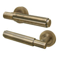 Flores Antique Brass Lever on Rose Door Handles - Heavy Duty - FD30/60 Rated