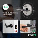 Dumont Matt Black Lever on Rose Door Handle Kit - Medium Duty FD30/60 - 80mm Euro Sashlock and Double Cylinder - Master Keyed - tradefit - 3