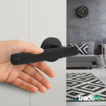Dumont Matt Black Lever on Rose Door Handle Kit - Medium Duty FD30/60 - 80mm Euro Sashlock and Double Cylinder - Master Keyed - tradefit - 6