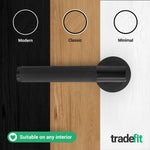 Dumont Matt Black Lever on Rose Door Handle Kit - Medium Duty FD30/60 - 80mm Sashlock - tradefit - 7