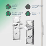 Georgian Rope Edge Scroll Polished Chrome Door Handles - Bathroom - tradefit - 2