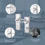 Georgian Rope Edge Scroll Polished Chrome Door Handles - Bathroom - tradefit - 4