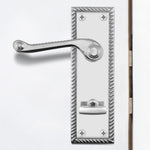 Georgian Rope Edge Scroll Polished Chrome Door Handle Pack - 80mm Bathroom - tradefit - 5