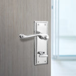 Georgian Rope Edge Scroll Polished Chrome Door Handle Pack - 80mm Bathroom - tradefit - 6