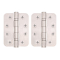Polished Stainless Fire Door Hinges - 4 Inch/102mm - Grade 13 Steel Ball Bearing - Pack 2 - Radius