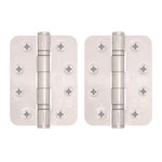 Polished Stainless Fire Door Hinges - 4 Inch/102mm - Grade 13 Steel Ball Bearing - Pack 2 - Radius - tradefit - 1