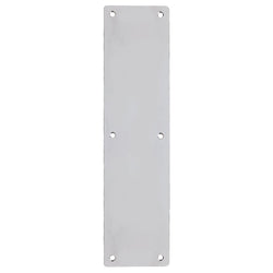 Door Finger Push Plate - 75mm x 300mm - Radius - Satin Stainless - tradefit