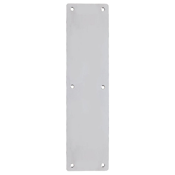 Door Finger Push Plate - 75mm x 300mm - Radius - Satin Stainless - tradefit - Featured Image