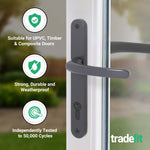 Anthracite Grey UPVC Door Handles - 92mm PZ Centres - 215mm Fixing Centres - 246 x 32mm - tradefit - 3