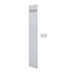 Engraved Push Finger Plate - 425 x 75 x 1.2mm Radius Corners - Satin Stainless Steel - tradefit - 1