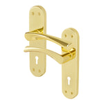 Nola Brass Plated Lever Lock Door Handles - Keyhole - tradefit - 1